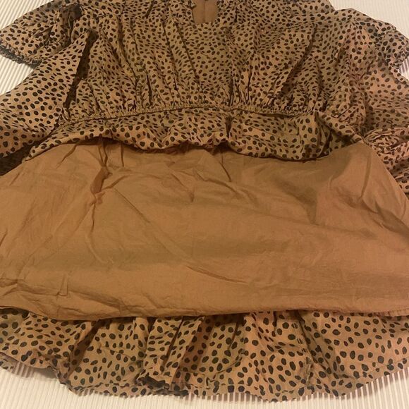J. Crew Ruffleneck Tiered Popover Dress in Leopard XS - Picture 11 of 13
